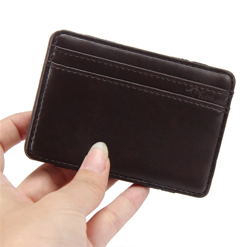 ZHDAOR Luxury Mini Neutral Magic Bifold Leather Wallet Card Holder Wallet tarjetero porte carte bancaire porte carte 30MA0915