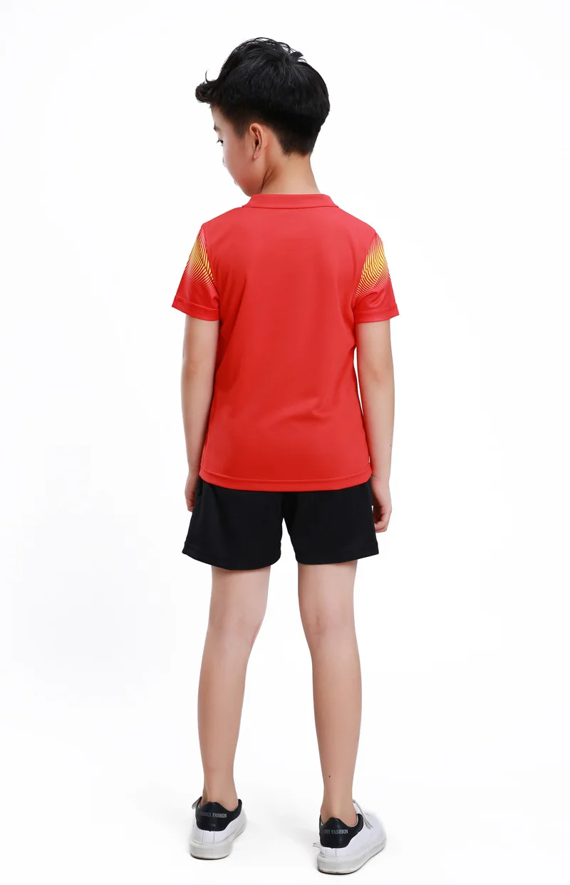 Костюм с рубашкой с короткими рукавами для бадминтона, Детские майки, дышащий спортивный комплект, спортивная одежда для бадминтона и настольного тенниса