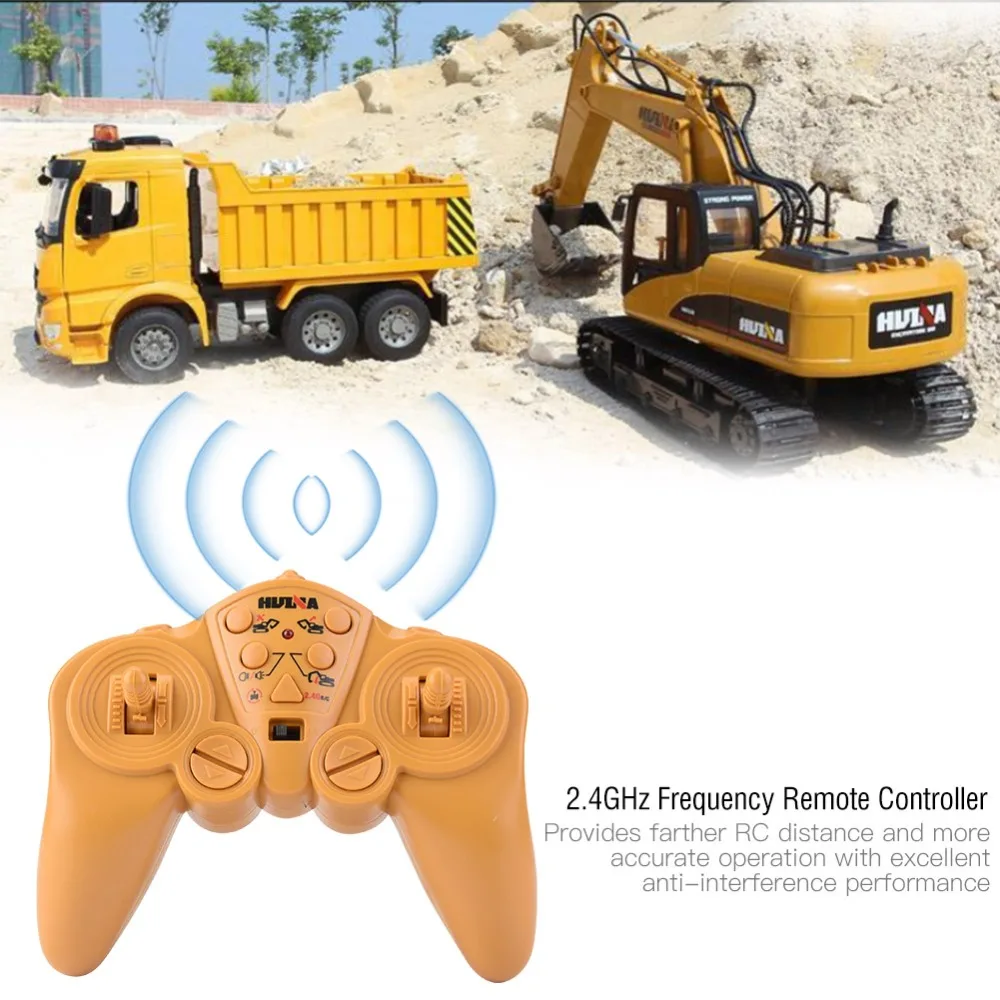 

HUINA 1550 2.4GHz 15Ch RC excavator toys Simulation Remote Control Excavator Truck 1/14 RC Engineering RC truck toys gifts