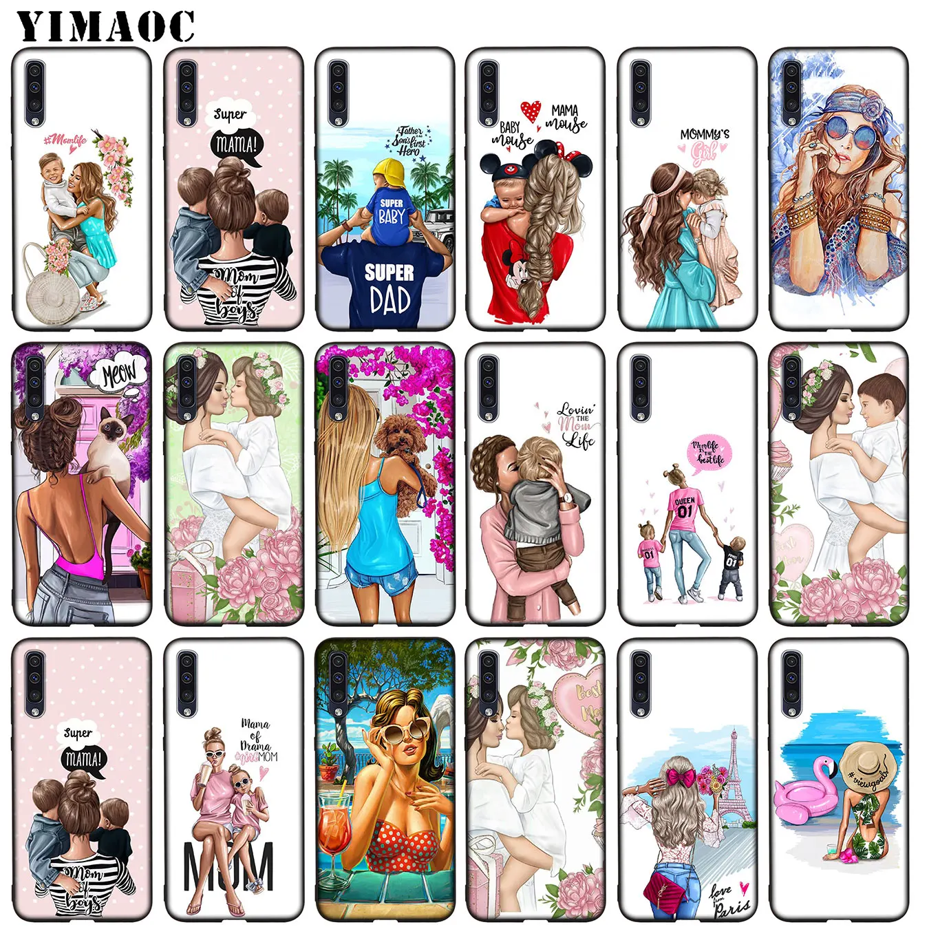 Fashion Brown Hair Baby Mom Girl Queen Soft Silicone Case for Samsung Galaxy A70 A60 A50 A40 A30 A20 A10 A50S A30S A20S A10S | Мобильные