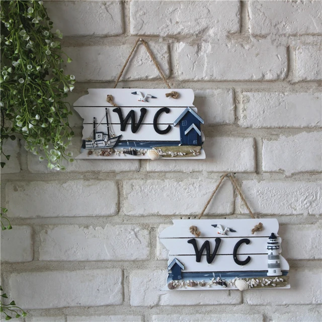22 12cm Wooden Plaques Mediterranean Style Vintage Wall Wc Toilet 22 12cm Wooden Plaques Mediterranean Style Vintage Wall Wc Toilet Sign In Home Decor