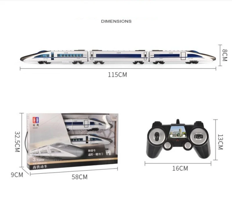 114cm large new kid play game RC toy 2.4G remote control RC High speed Railway train subway with 3 carriages one key open door 6