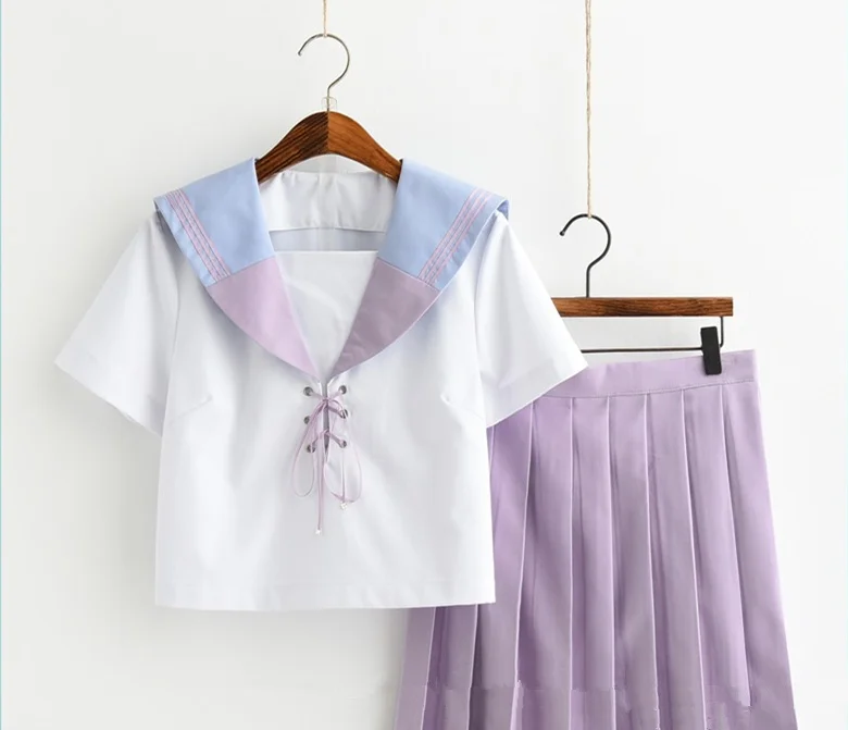 اليابانية زي مدرسي للفتيات بحار قمم + تنورة البحرية نمط الطلاب الملابس ل فتاة زائد حجم الا المشجع الملابس
