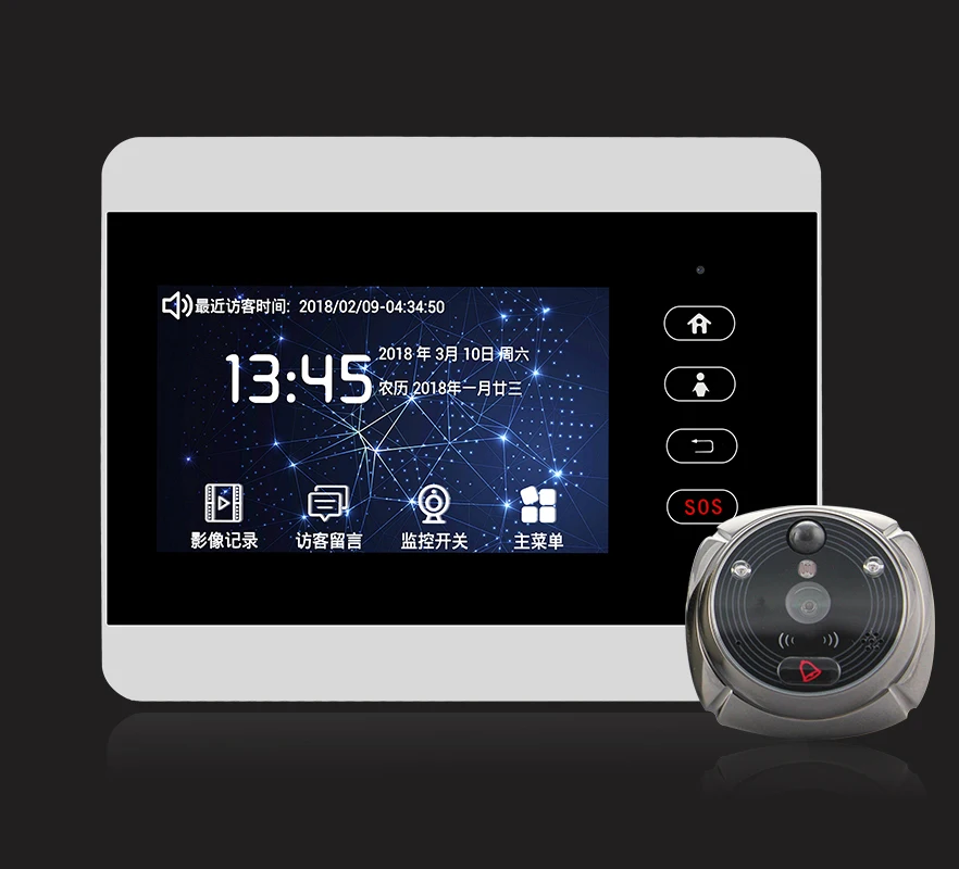 Дверной видеомонитор ROLLUP iHome5 Wi Fi TFT 4 дюйма 8000 мА · ч|Дверной звонок| |