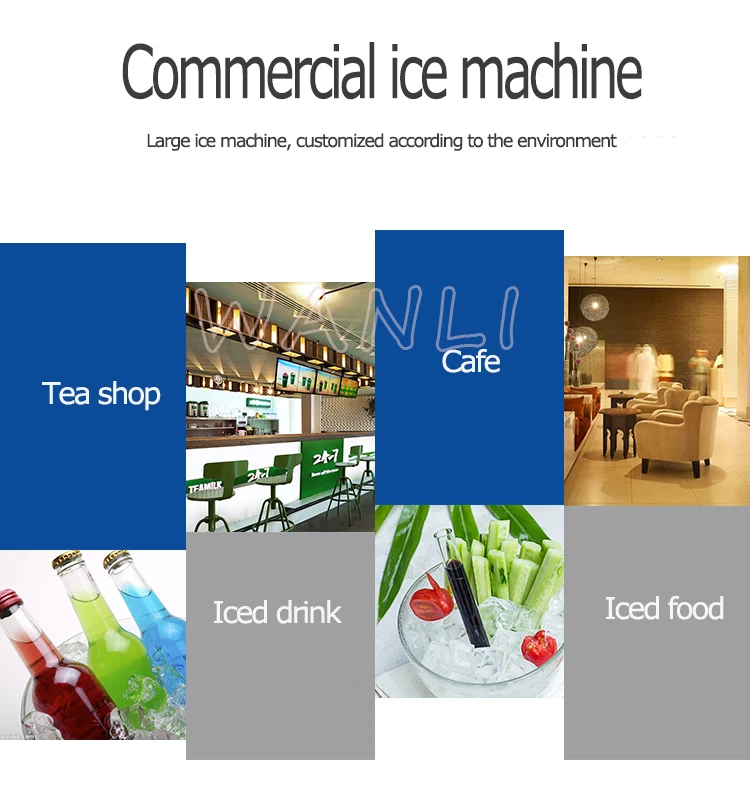 150KG/24H Ice Maker 110V-240V Commercial Large-capacity Automatic Ice Cube Making Machine Ice machine suit for Milk Tea Hotel