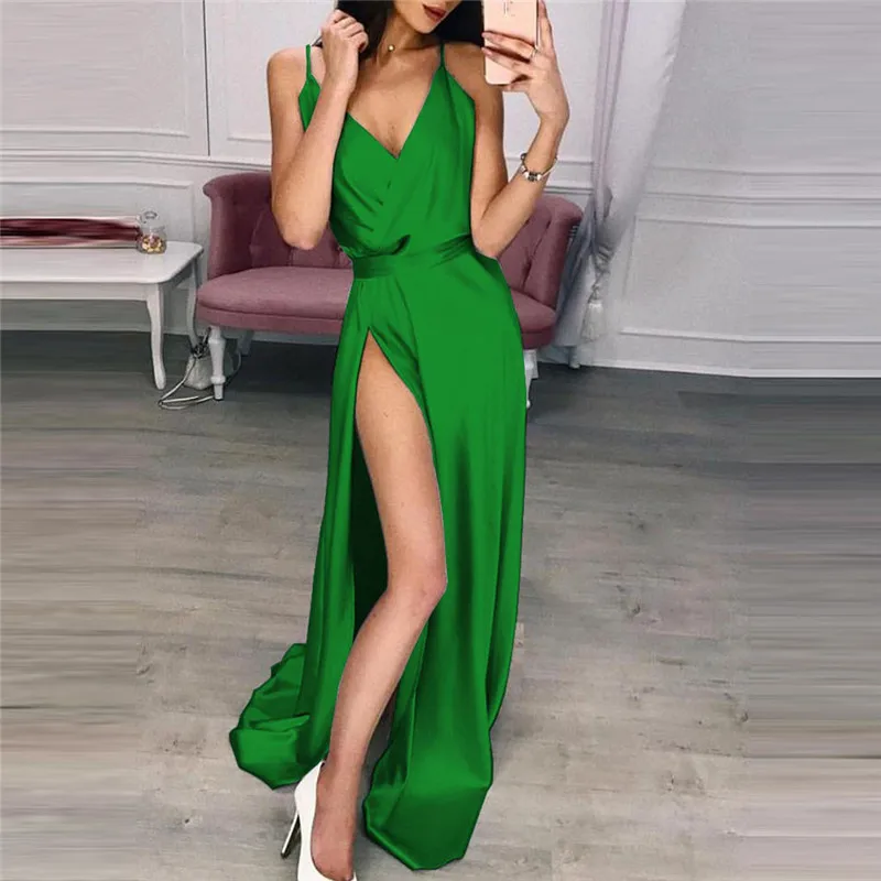 

Sexy Dress 2019 New Summer Green Floor-length Dresses Purple Blue S-2XL Plus Size Sleeveless Maxi Dress Vestidos Feminina LD892