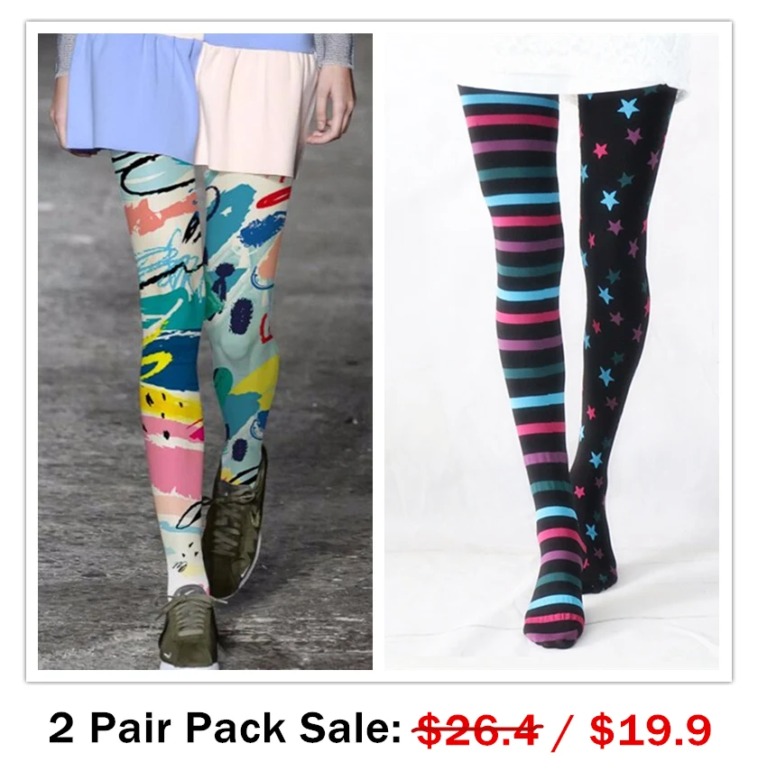 

2 Pair Pack - Stars & Striped Tights & Colored Drawings T
