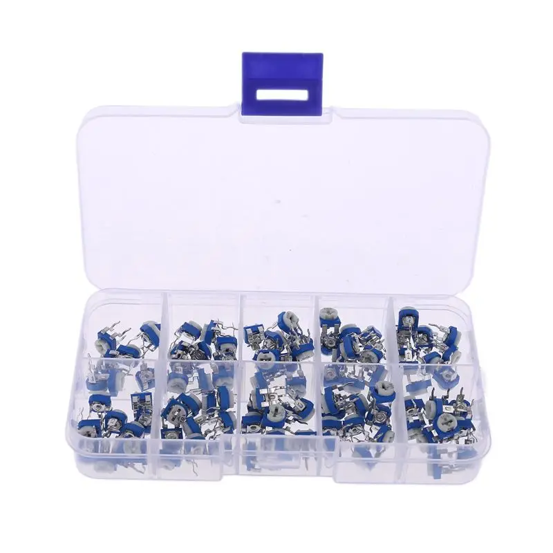 

100PCS RM065 6mm Trimmer Trim Pot Variable Resistor Potentiometer 500~1M 10Value