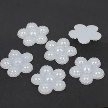 Жемчуг в форме цветка, 200 шт., 18 мм, плоский жемчуг, имитация половинок жемчужин, бисер, идеально подходит для рукоделия, скрап, бронь, Диаманте