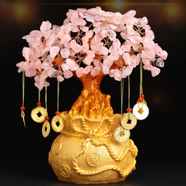 

Mini Crystal Money Tree Feng Shui Traditional Bring Luck Wealth Home Decor Miniature Figurines Party Gift Crystal Money Tree