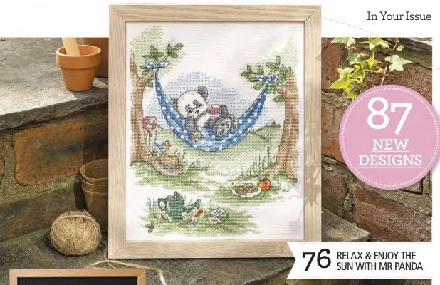 CS-1901 Cross Stitch Kit Panda Picnic Day Afternoon Tea Holiday in the Park
