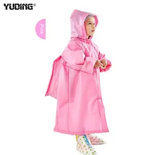 Yuding Дети непромокаемый плащ EVA дождевик с капюшоном для маленьких мальчиков, одежда для девочек, с защитой от дождя пончо Водонепроницаемый плащ для детей с школьный рюкзак