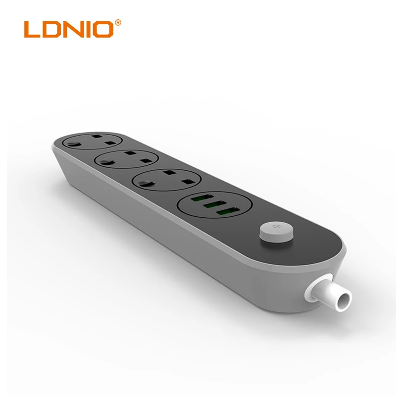 

LDNIO SK3661 Desktop Extension Power Strip Three USB 250V Rated Voltage Charger With 1.6m UK Plug Cord For iPhone 6/Xiaomi
