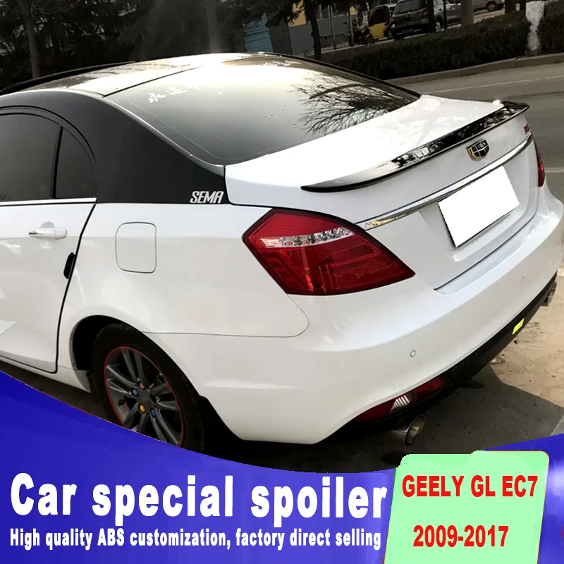 

For Geely GL EC7 2009 to 2017 year rear trunk wings spoiler high quality ABS material primer or black white paint by EC7 spoiler