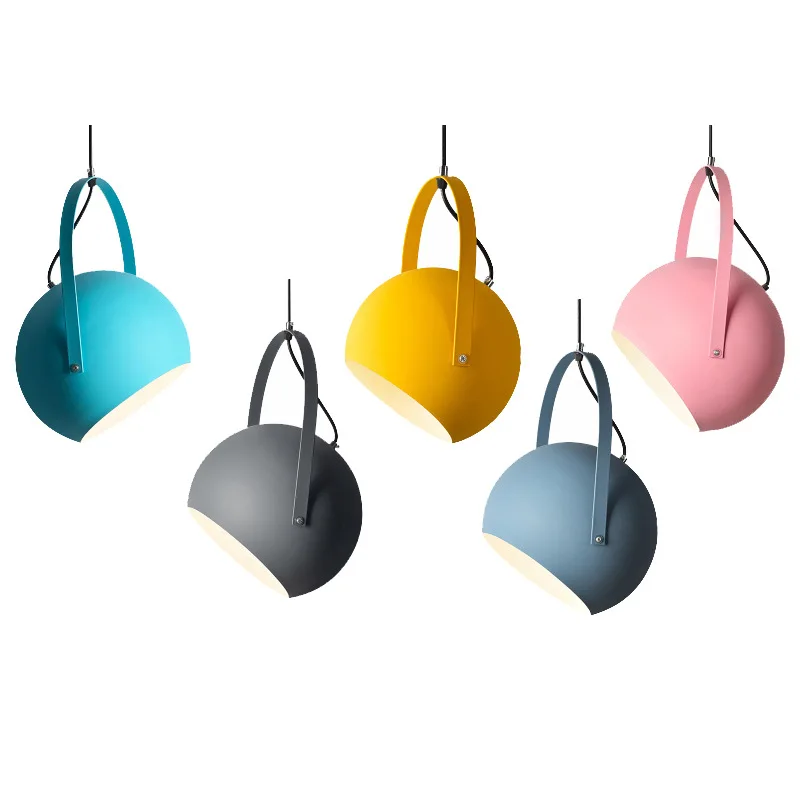 

European macarons color chandelier round LED chandelier ceiling living room bedroom study decoration lamps NEW