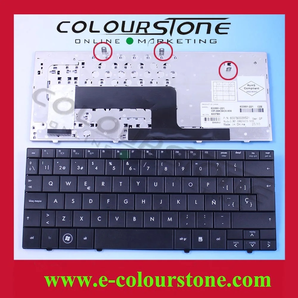 Teclado Laptop Keyboards For HP Mini 110 Keyboard SP Layout MP 08K36C0
