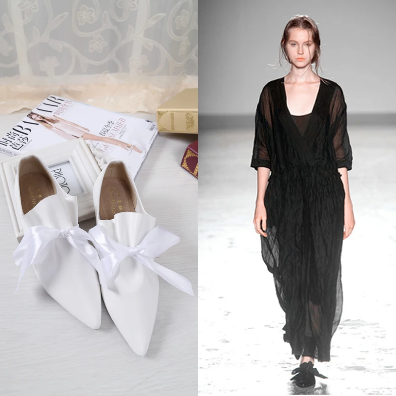 Espadrilles/женские туфли на плоской подошве в европейском стиле с бантом большие