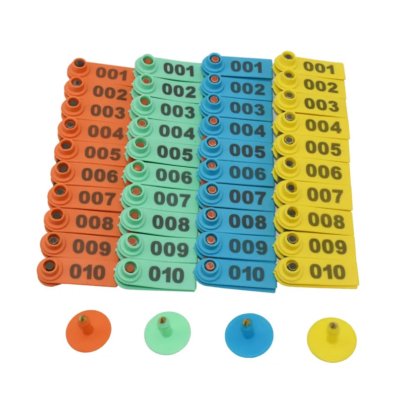 200 шт., товары для животноводства, овечьи ушки, лазерный номер 001-1000, медные серьги, товары для животных