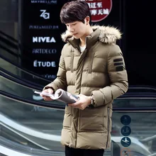 Новая мужская длинная парка в Корейском стиле, повседневное теплое толстое пальто оверсайз, свободное зимнее пальто