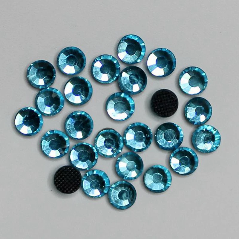 

SS6 - SS40 lake blue clear crystal fake diamond nail patches back stone DIY iron hot fix rhinestone deserve to act the role of t