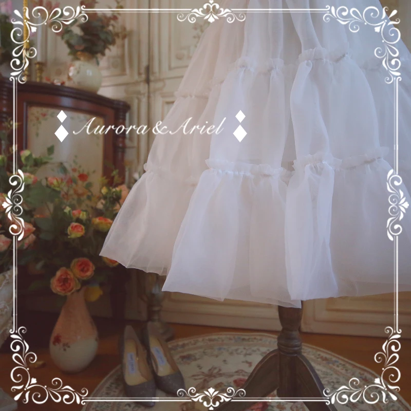 Mini skirt underskirt lining lolita underskirt white lolita petticoat 60cm mini soft organza slim A line pettiskirt