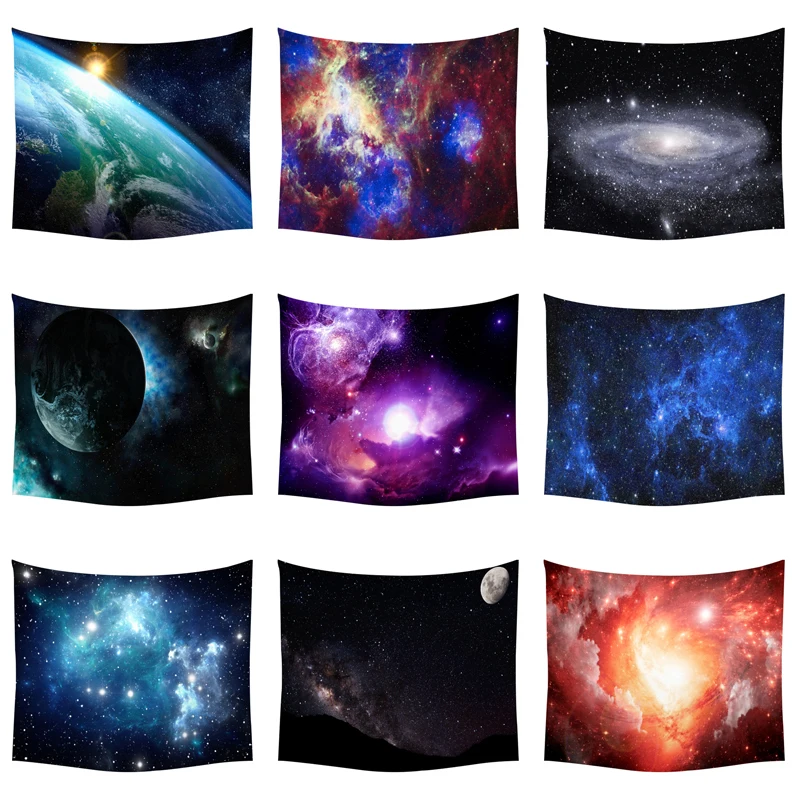 

3D Galaxy Psychedelic Wall Tapestry Planet Space Custom Tapestry Hanging Polyester Boho Decorations High Quality Wall Hanging