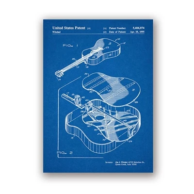 Martin Guitar запатентованный рисунок на холсте, настенная живопись, винтажные плакаты и принты, акустическая гитара, настенные картины, Декор для дома - Цвет: PH2170