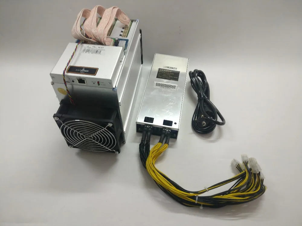 Б/у AntMiner T9+ 10,5 T Биткоин Майнер(с питанием) Asic Майнер новейший 16nm Btc BCH Майнер Биткоин Майнер YUNHUI