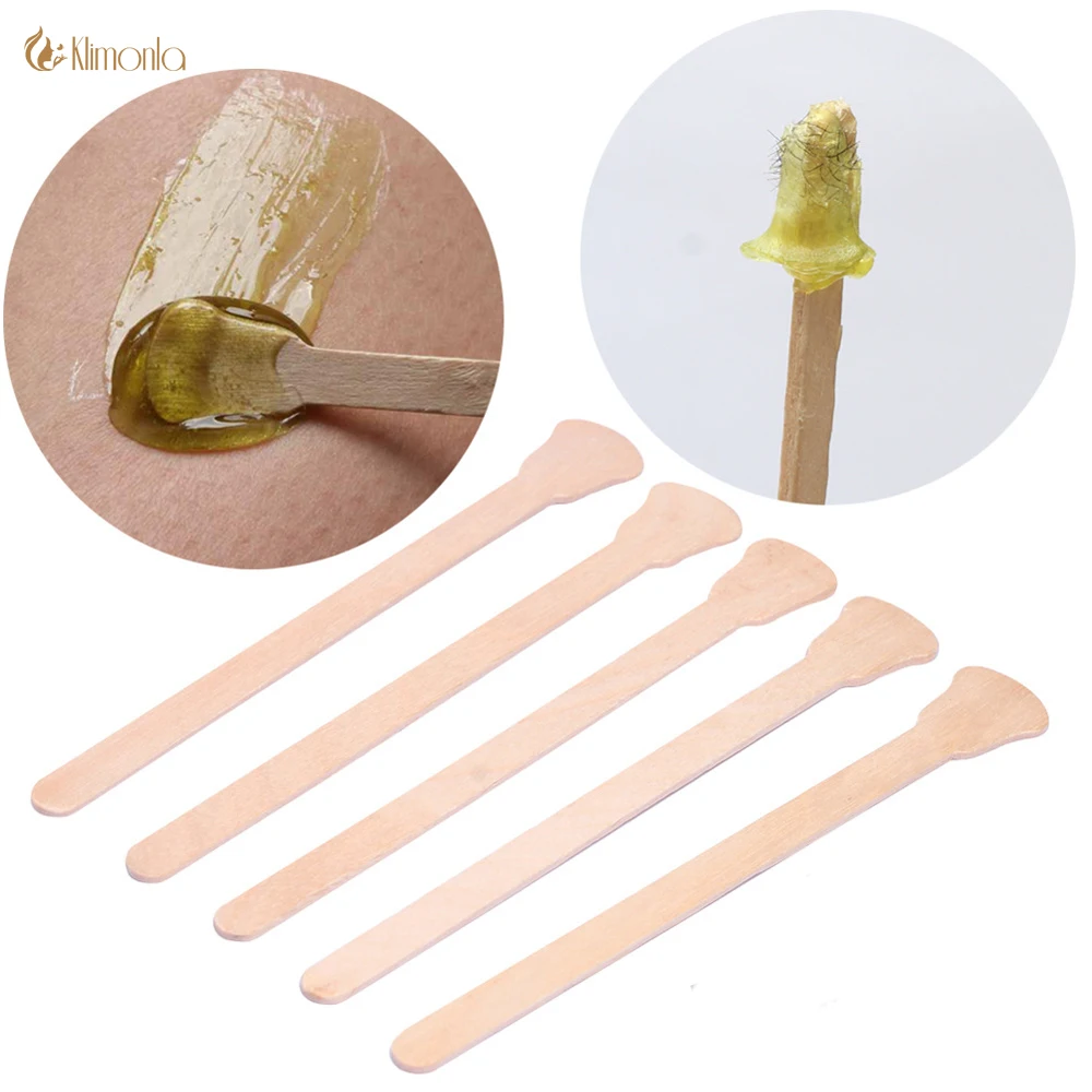 100Pcs/Set Wooden Waxing Wax Spatula for Facial Hair Removal Tongue