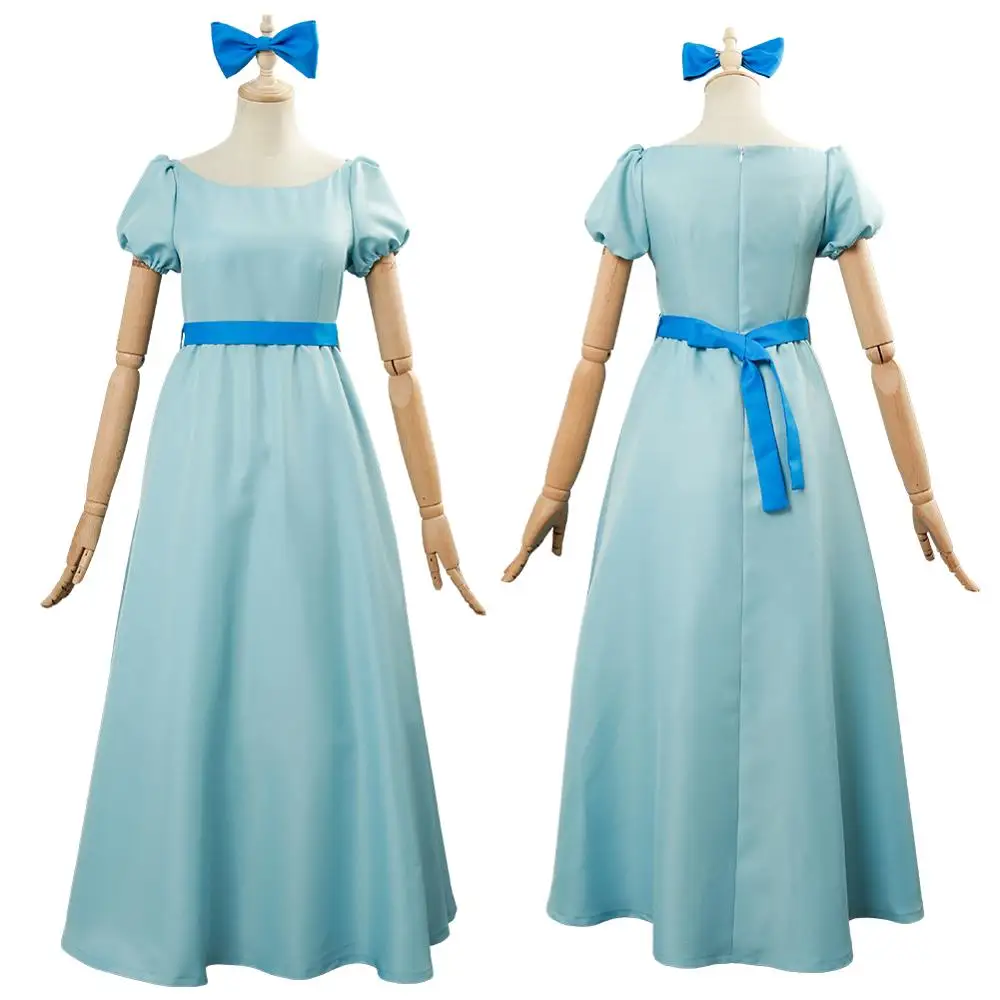 

Peter Pan Cosplay Wendy Costume Blue Long Princess Dress Women Girls Adult Halloween Carnival Party Costume Custom