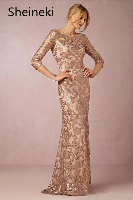 rose gold lace gown