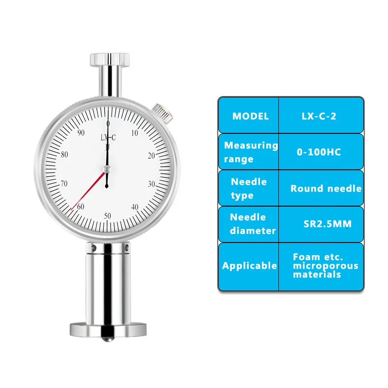 Analog Shore A Shore C Shore D Hardness Tester Double pointer Portable Durometer Hardnessmeter for rubber Plastic leather - Цвет: LX-C-2