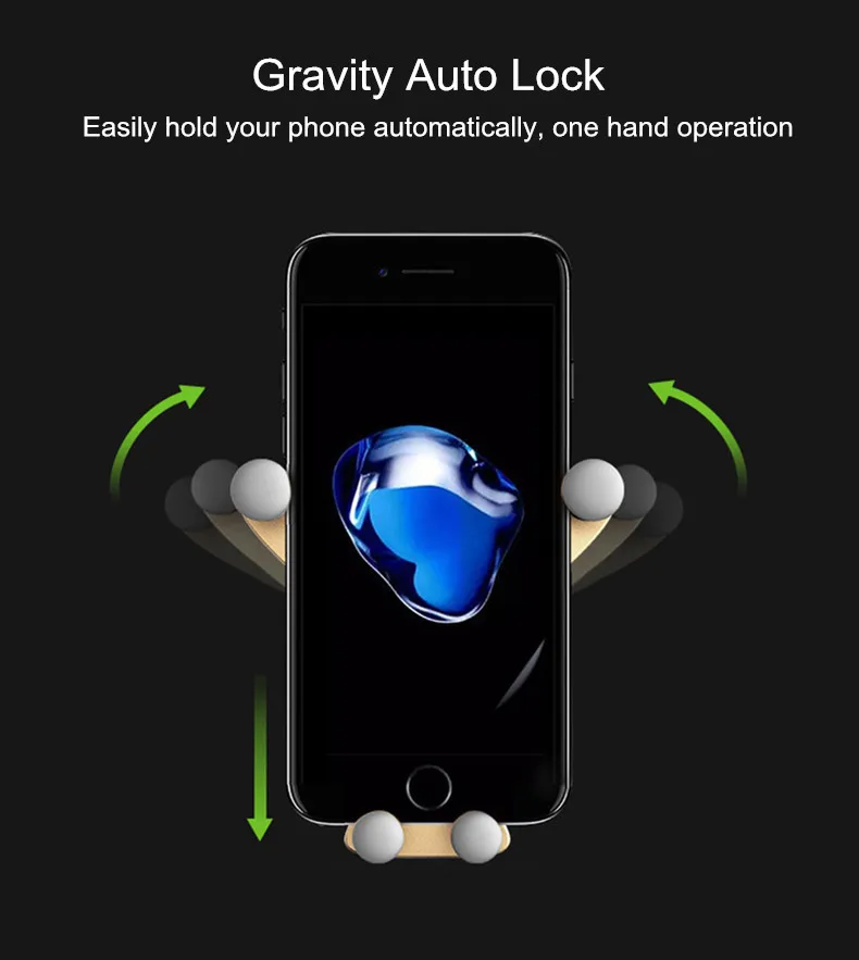 Crauch Универсальный Автомобильный держатель для телефона в держатель на вентиляционное отверстие автомобиля Стенд гравитационный держатель мобильного телефона для iPhone samsung huawei LG