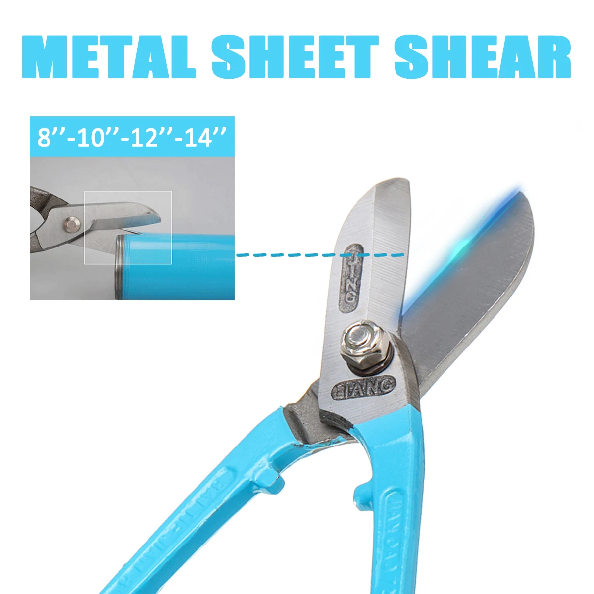 

8/10/12/14 inch Portable Thin Metal Scissors Cutter Tin Iron Sheet Straight Shears Hand Tools
