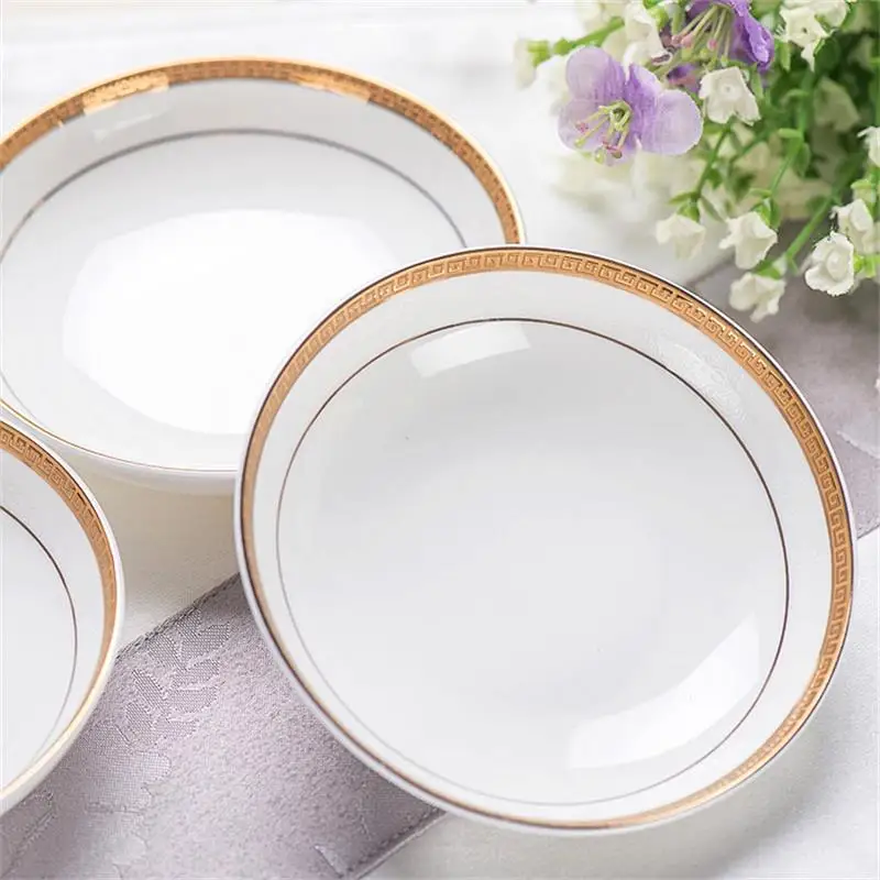 3 шт./лот, 10 и 8 и 4 дюйма, настоящий костяной фарфор набор тарелок, белая фарфоровая тарелка, посуда для ресторана, белый фарфоровый поднос