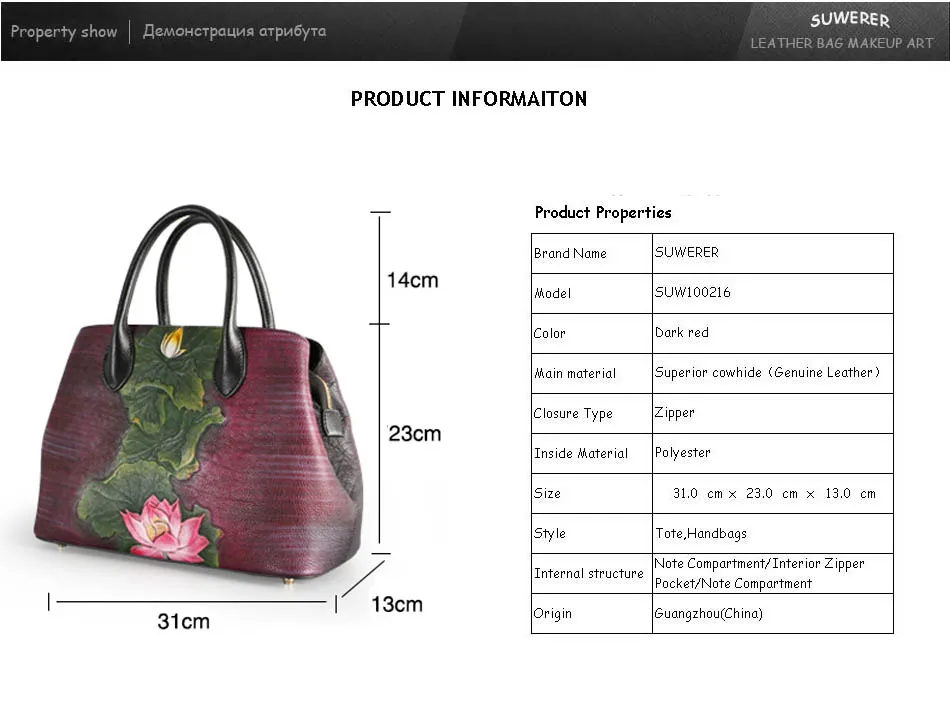 Женские сумки из натуральной кожи для женщин Новые Модные Роскошные ручной работы Цветы дизайнерские сумки женские известные бренды