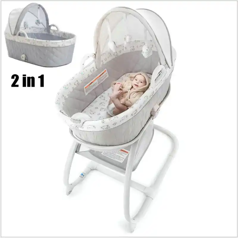5 in 1 Electric Baby Rocking Crib, Electric Baby Cradle Vibration Crib