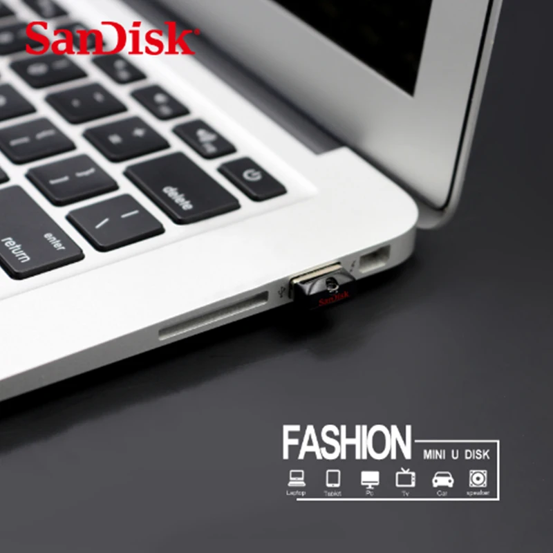 SanDisk USB 2,0 CZ50 супер мини-usb флэш-накопитель 64 ГБ 32 ГБ Cruzer Fit CZ33 Флешка 32 Гб карта памяти 16 ГБ 8 ГБ U диск USB ключ 128