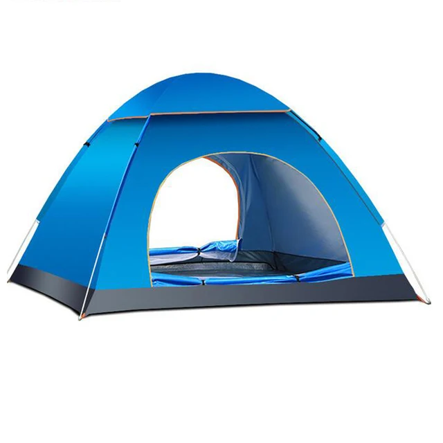 Folding Camping Tent Beach Tent Automatic Open Double Doors 3 4 Persons