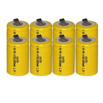 

8PCS Sub C 4/5SC 1.2V rechargeable battery 1800mah ni-mh nimh cell with welding legs pins tab for vacuum cleaner electric drill