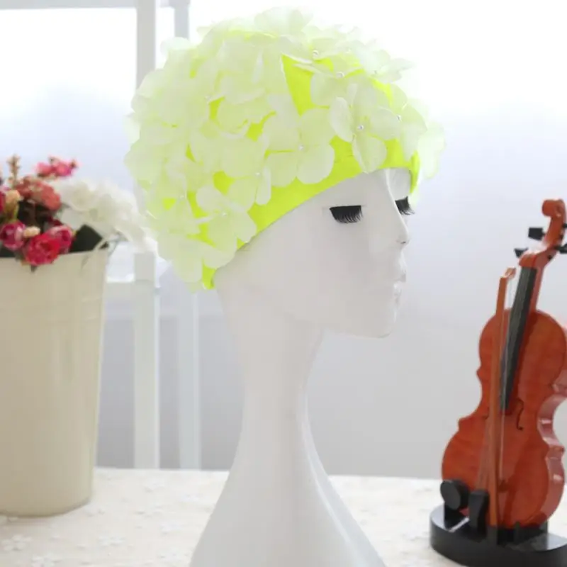 Women Flowers New Design Bath Cap Ladies Swimming Cap for Long Hair Cute Gift