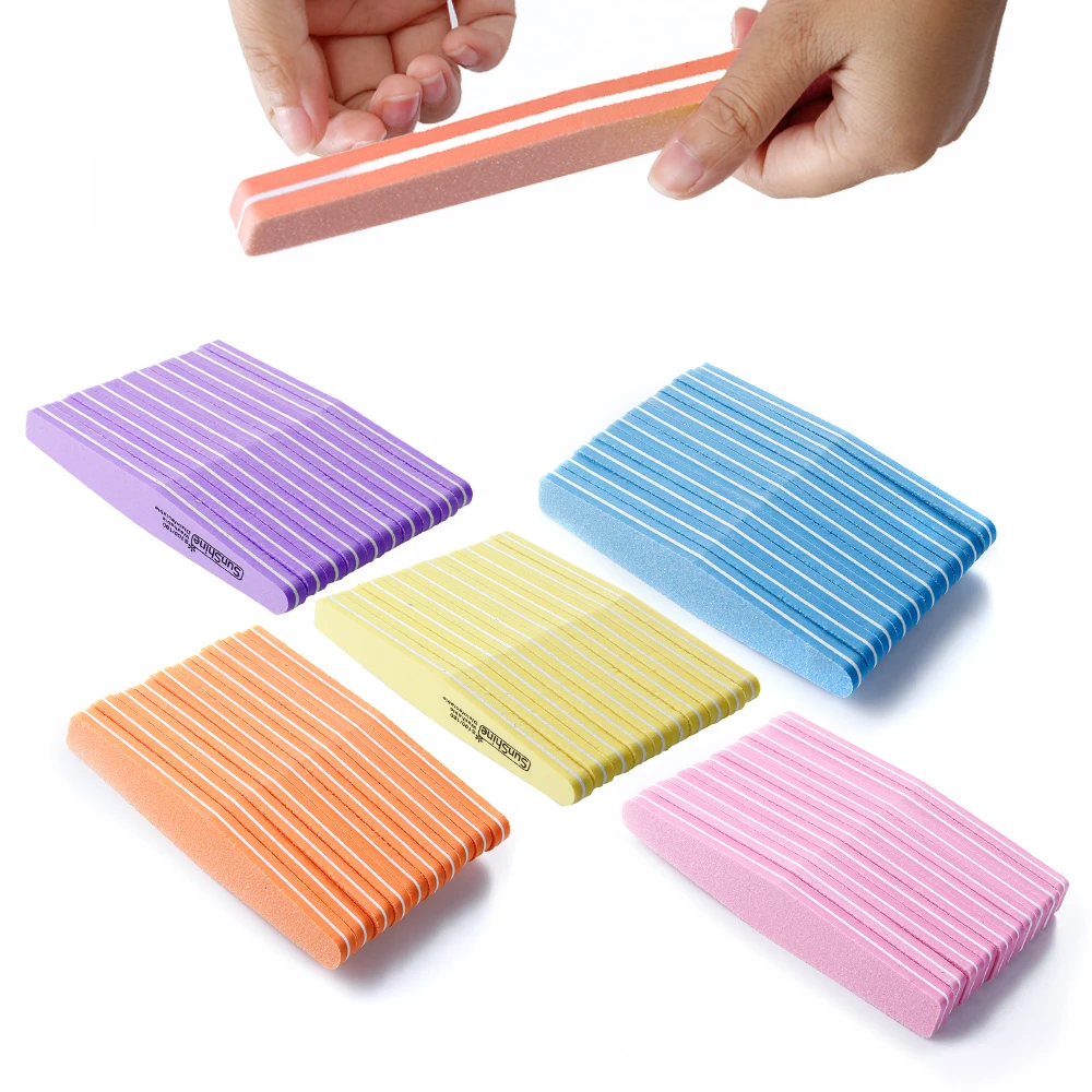 

100Pcs Double-side Nail Files Set 100/180 Manicure Sponge Buffer Kit Nail Buffing Sanding File lime a ongle Nail Polishing Tools
