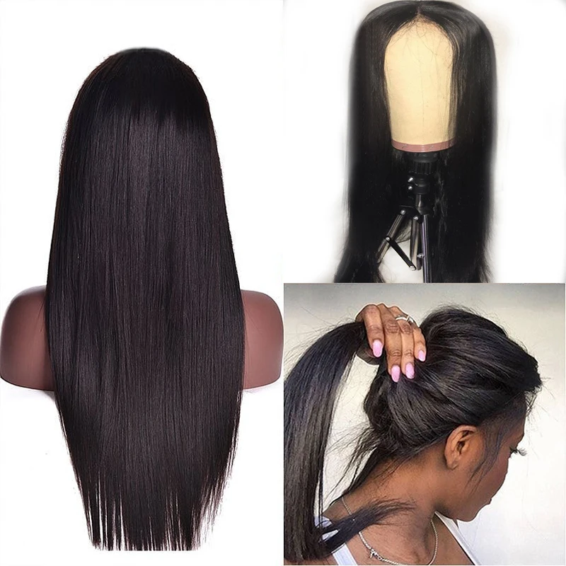 

13x6 Deep Parting Preplucked Lace Front Human Hair Wigs With Baby Hair Straight Brazilian Remy Wig for Black Women 130 Density