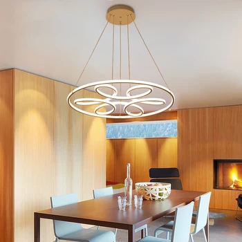 

AC85-260V Modern led chandelier for dining room bar kitchen aluminum acrylic white hanging pendant chandelier lamp free shipping