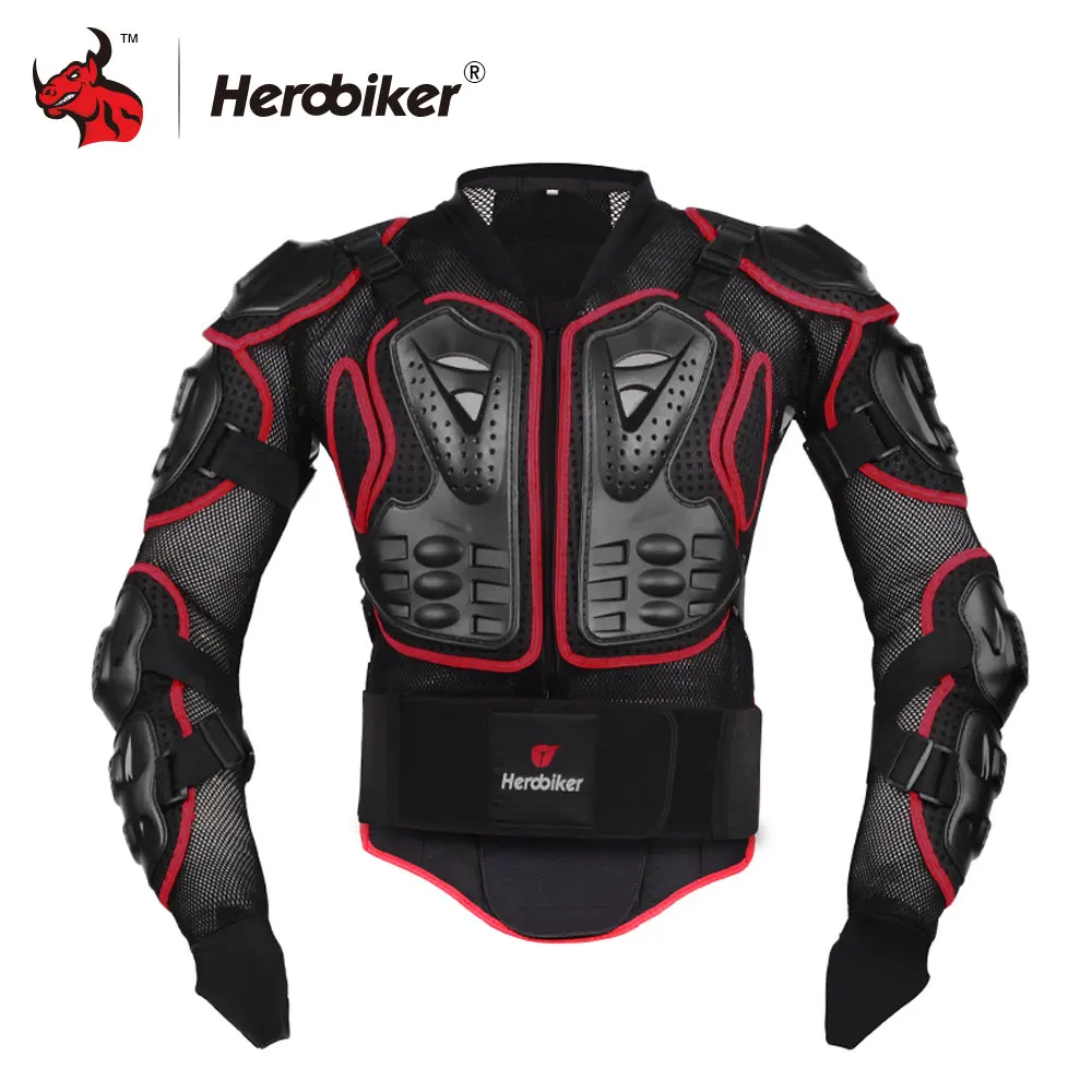 HEROBIKER мотоциклетная куртка, бронежилет, защитное снаряжение для мотокросса по бездорожью, защита тела, куртка+ мотоциклетный протектор колена