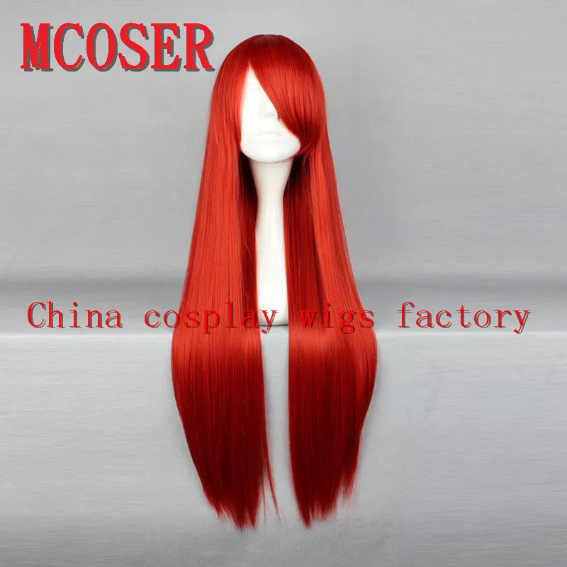 

MCOSER 101# Adult Red Long Straight Cosplay Wig FAIRY TAIL Elza Scarlet Woman Wig Party