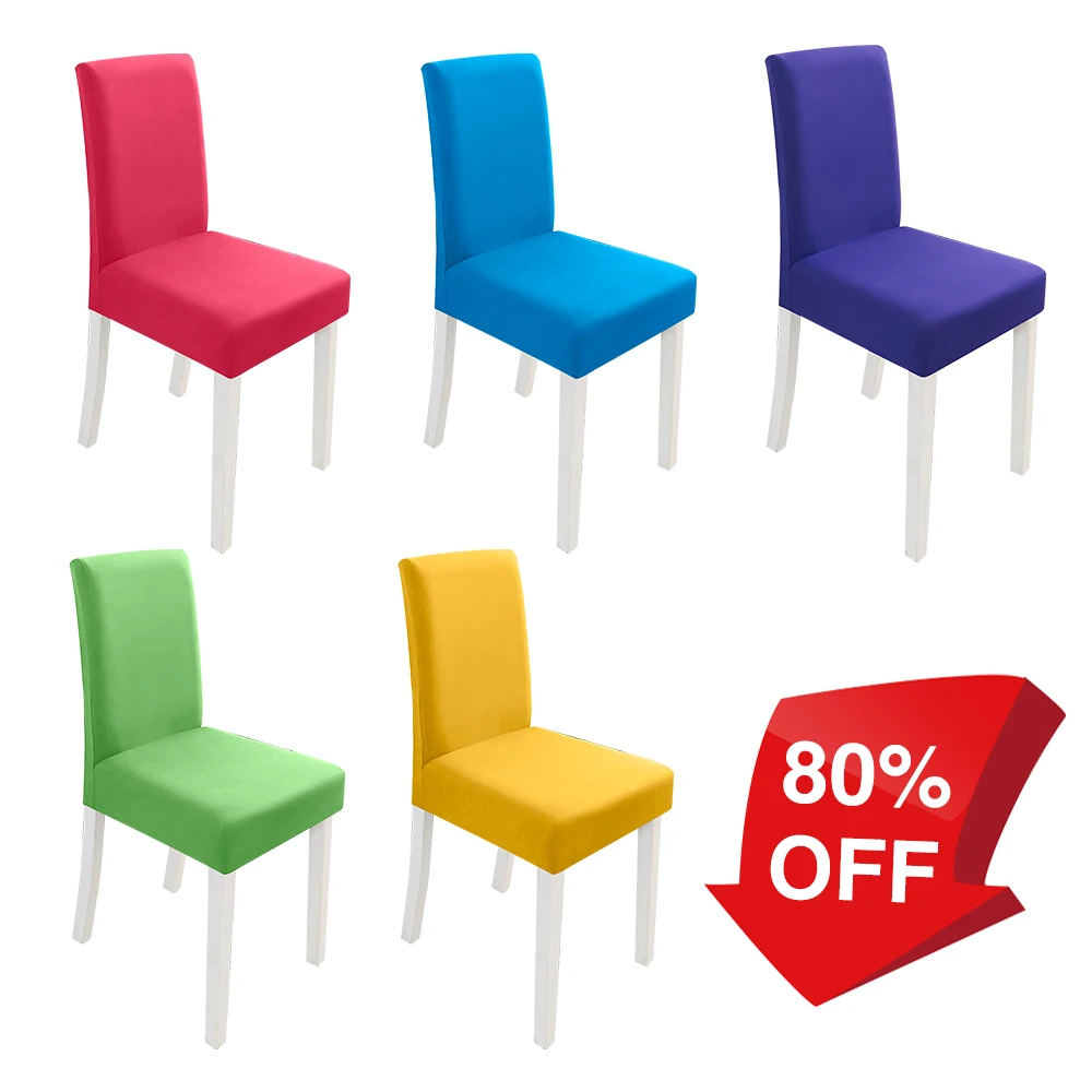 

Solid Colors Flexible Stretch Spandex Chair Cover For Wedding Party Elastic Multifunctional Dining Furniture Covers Home Decor