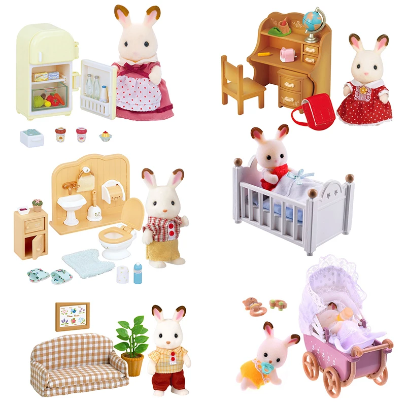 Sylvanian Families кукольный домик мебель игровой набор кролик и аксессуары Игрушка Фигурка Набор девочка подарок