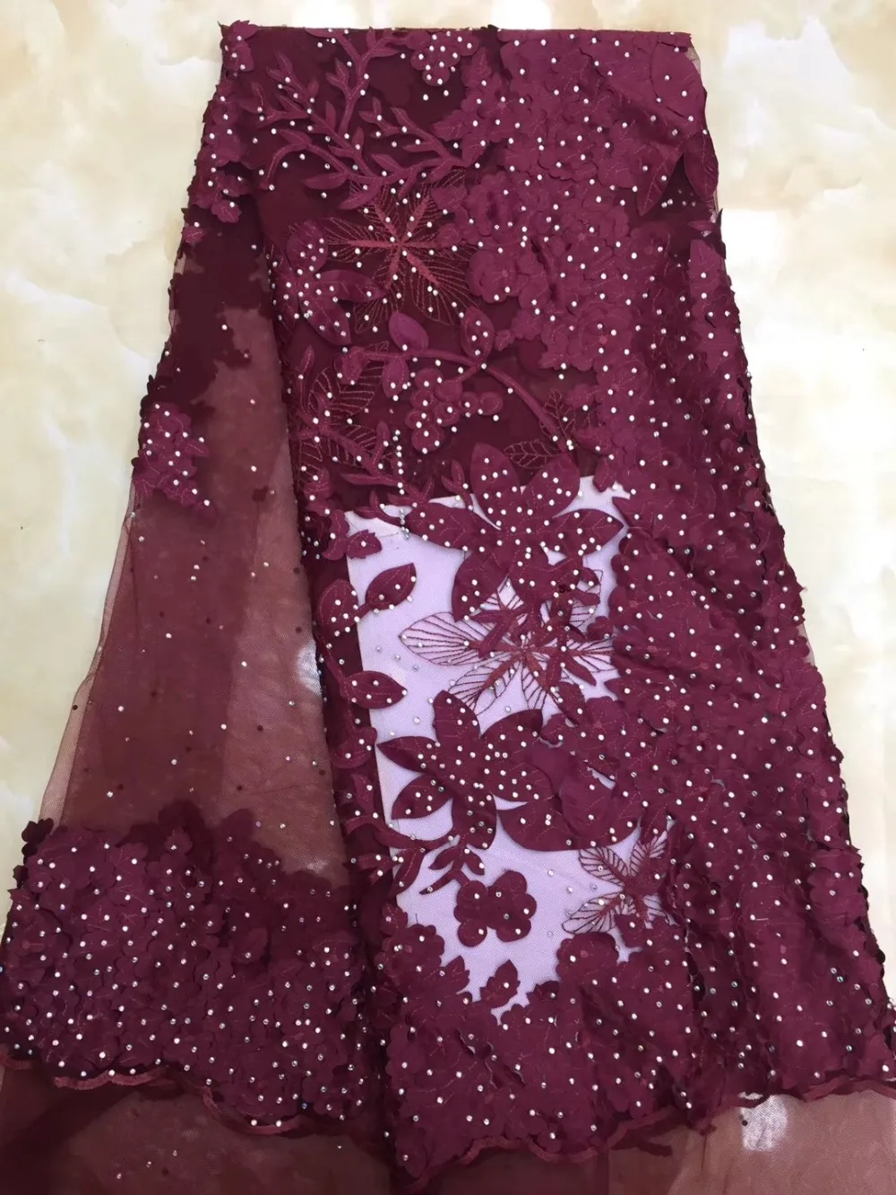 

2019 Nigerian chiffon lace fabric, wholesale price African lace wedding dress fabric