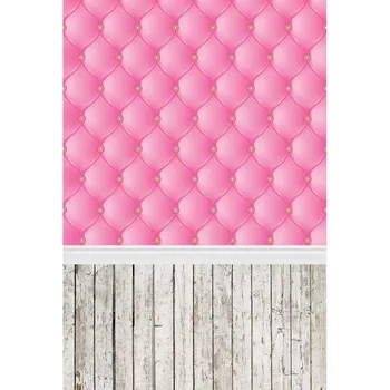 

Pink Bed Headboard Wall Backdrop for Photography Vinyl Newborn Baby Shower Prop Kids Girls Photo Studio Backgrounds Wood Floor